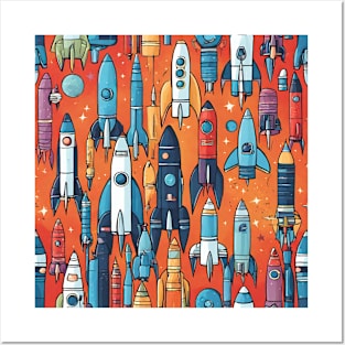 Rocketship Rendezvous: Cartoon Spaceship Spectacle Posters and Art